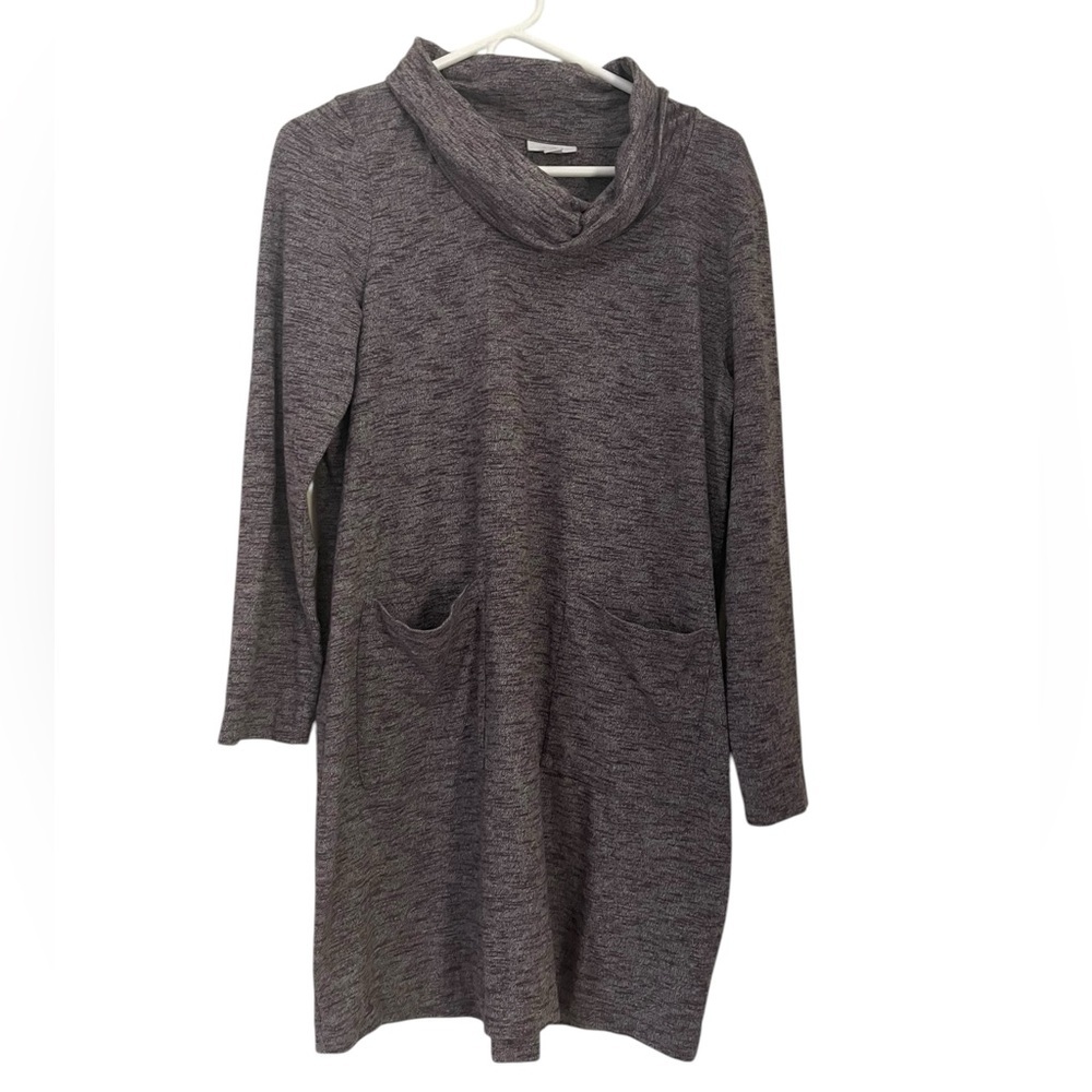 Pure Jill‎ Purple Spacedye Turtleneck Pocket Sweater Dress Medium P Lagenlook